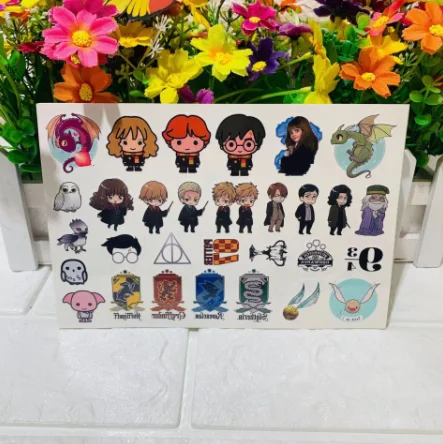 NEW Harry Q Version Hermione Ron Hedwig Gift Collection Toys Stickers Set Funny Cute Waterproof Stickers for Decoration Figure