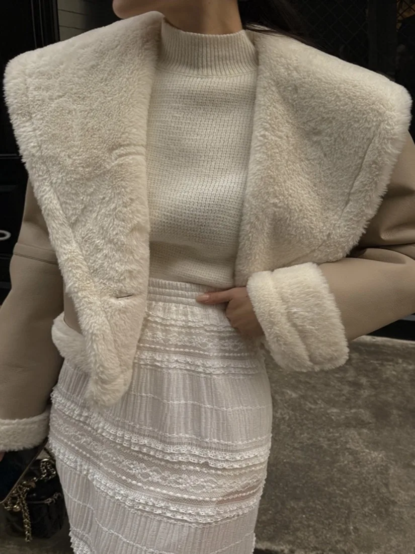 Cappotto da motociclista in pelle PU premium Jaet da donna vestibilità ampia doppia fila bottoni cappotto ort primavera autunno inverno Faion Casual Sle