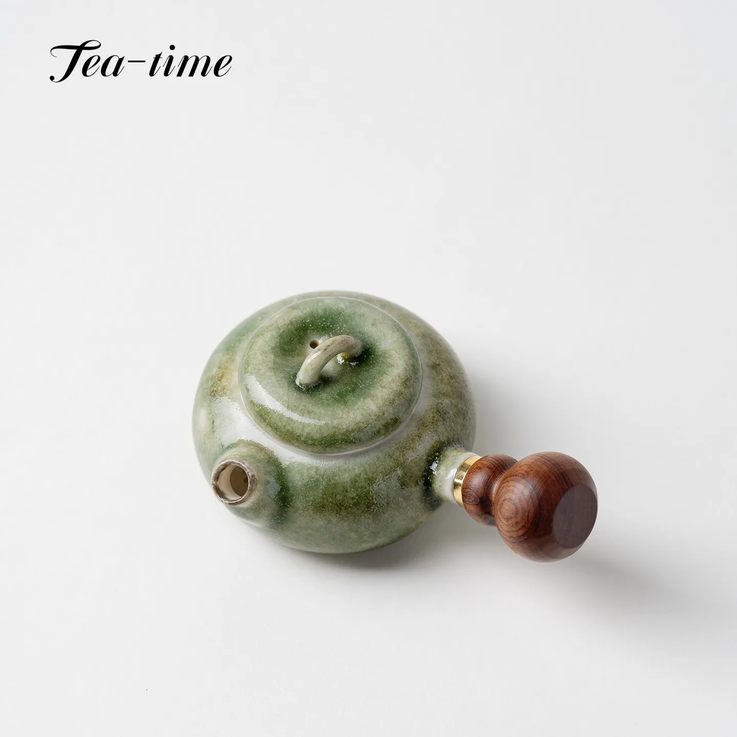 Kiln-Fired Green Kettle Ceramic Teapot Side Handle Tea Infuser Teapot Yixing Chinese Brewing Teapots Gong Dao Bei Ceremony Pot - view 4