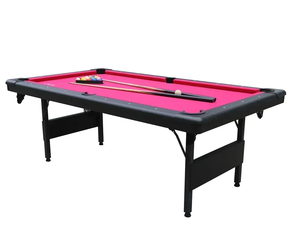 Folding Billiard Pool Table Indoor Game Table with Net Pocket MDF Cushion and Metal Legs Accepted 7ft Customizable Pool Table