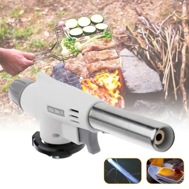 Butanbrenner Flamme Camping Backen Grillen Gasbrenner Feuerzeug Metall-Flammenpistole Schweißbrenner Heizgerät für Outdoor-Kochen