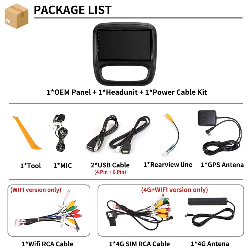 لاسلكي Carplay أندرويد 15 لرينو ترافيك 3 2014-2021 لأوبل فيفارو B 2014-2018 راديو السيارة 4G LTE وحدة رأس ستيريو BT SWC #2