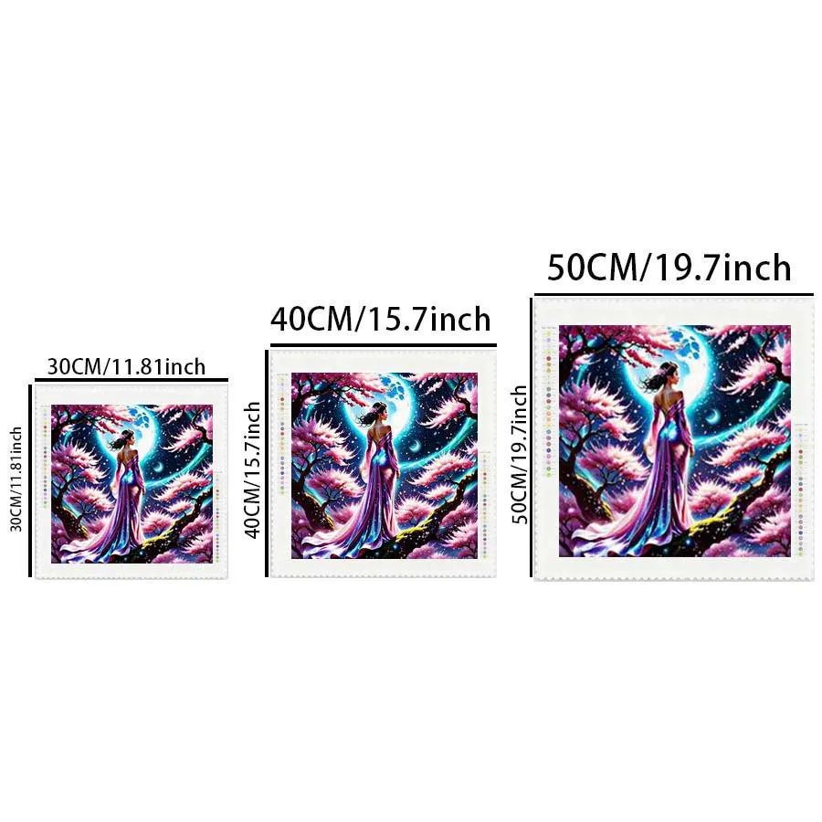 1 piece 5D DIY flocking cloth, special drill, diamond painting kit, woman, moon, pattern mosaic, diamond art