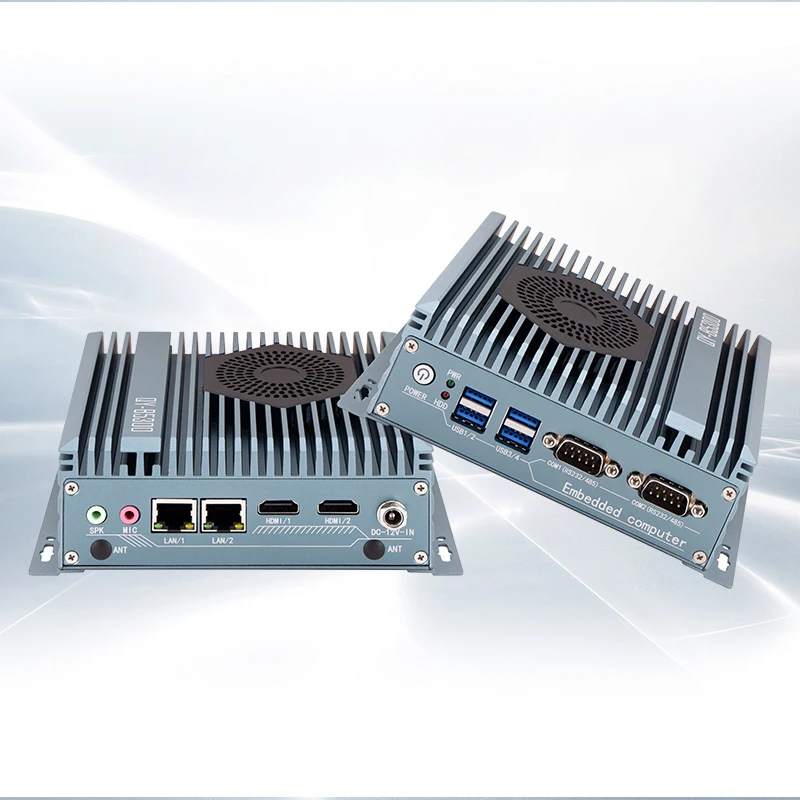 -20℃~60℃ Temperature Win 10 11/linux Industrial-Grade Embedded Fanless Mini PC with 2*LAN, 6*USB, 2*COM, 1*HDMI, 1*VGA