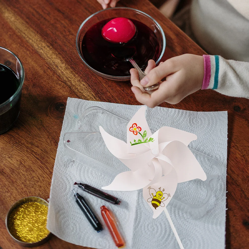 20 Stuks Leeg Voor Kinderen Diy Graffiti Windmolens Ongeverfd Kleuterschool Diy Pinwheel Papier Pinwheel Outdoor Party Gunsten Art Craft