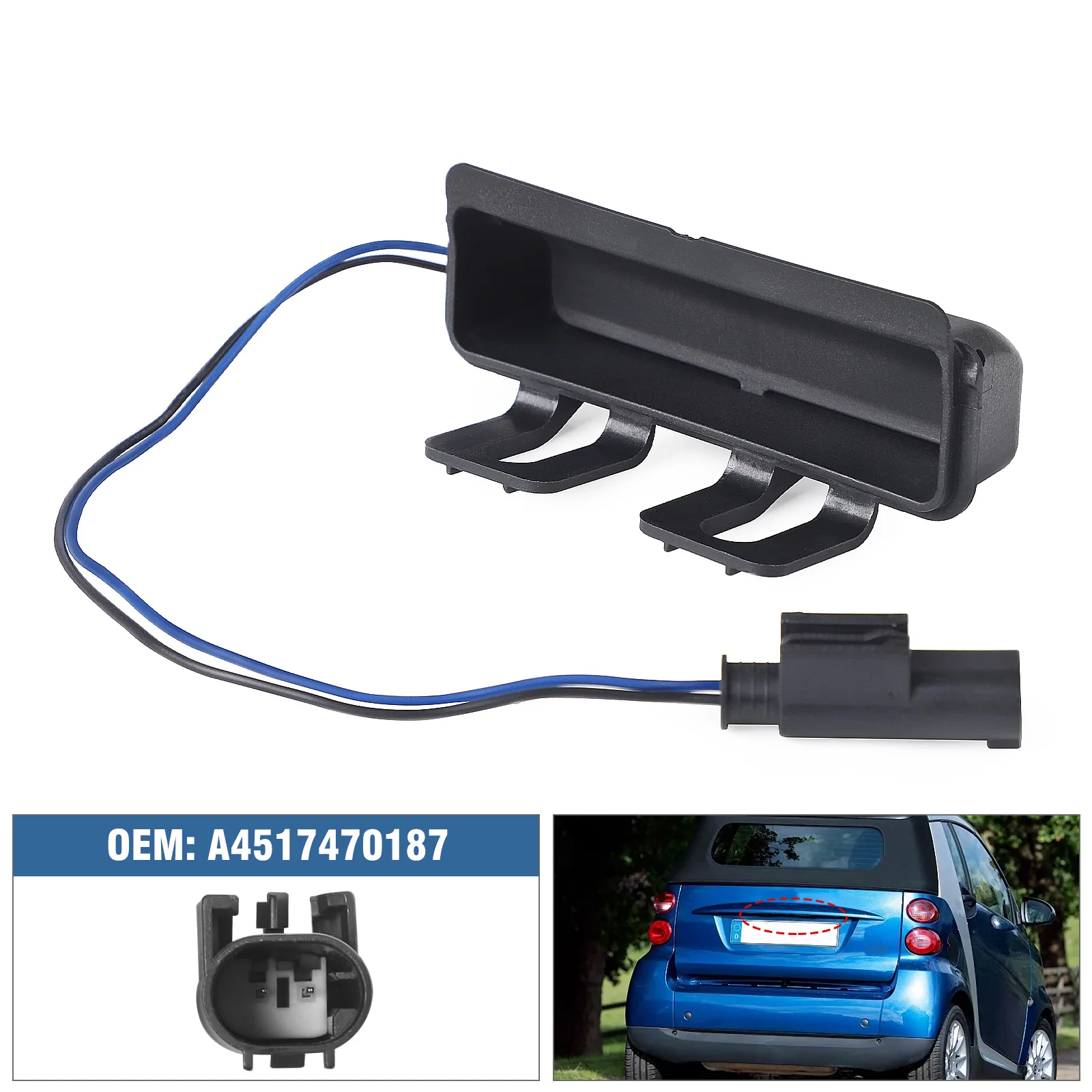 

A4517470187 Tailgate Handle Button Switch For Mercedes Benz Smart Fortwo 451 2008-2015 Rear Trunk Release Switch Car Accessories