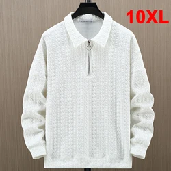 Half Zip Sweatshirt Men Plus Size 10XL Sweatshirts Solid Color Spring Autumn Tracksuit Men Big Size 10XL Pullover White Black