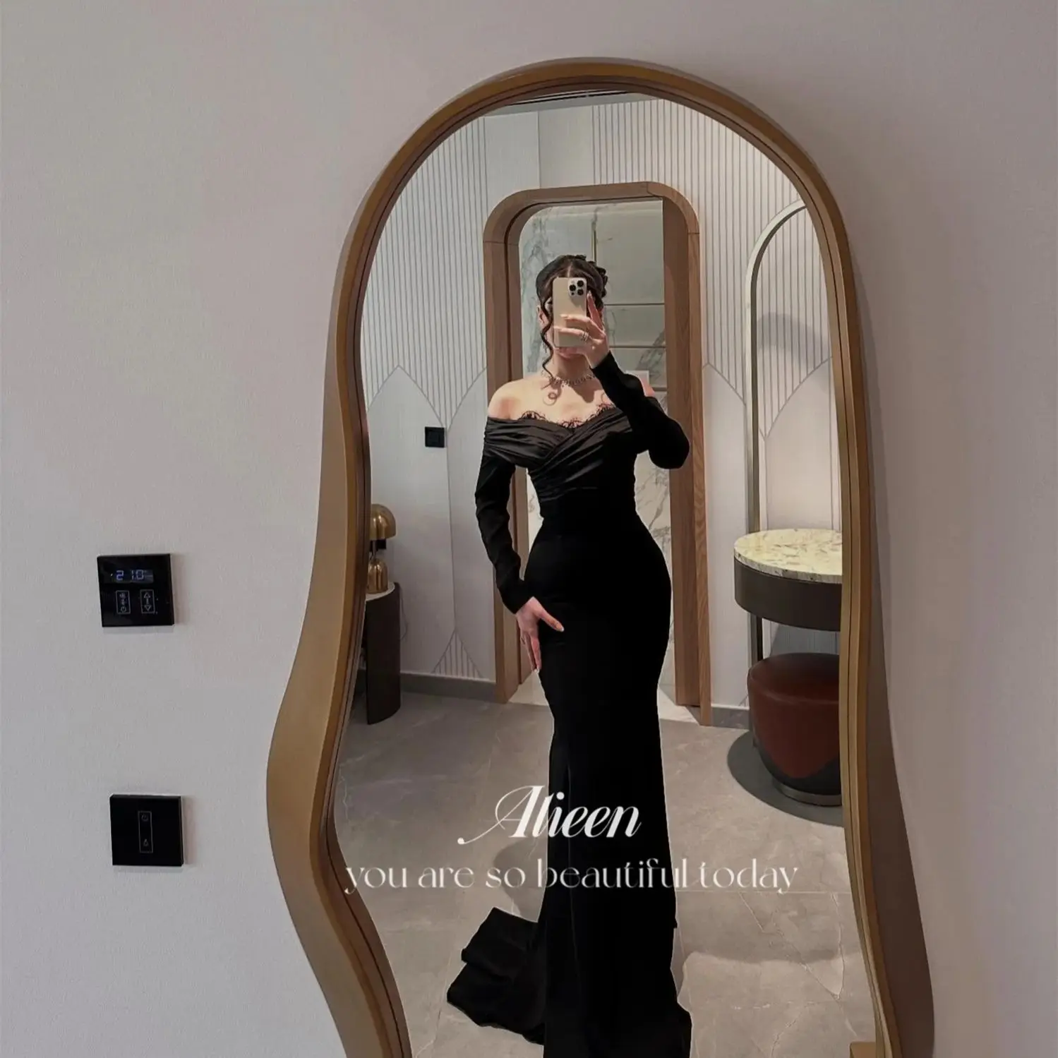 

Aileen Elegant Party Dresses 2025 Vestidos De Festa فساتين سهرة Customized Prom Dress Black Women Evening Dress Womens Gala