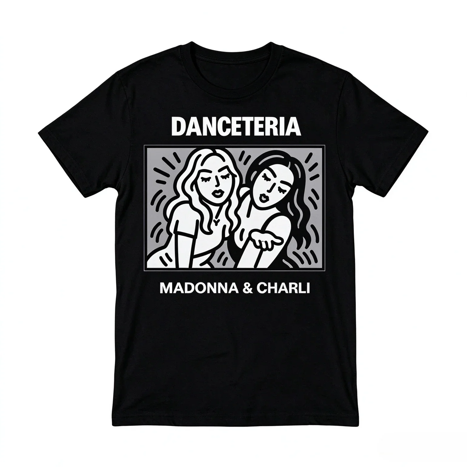 2026 Danceteria Madonna & Charli T Shirt Retro Pop Music Graphic Tee Street Art Short Sleeve Unisex T-shirt