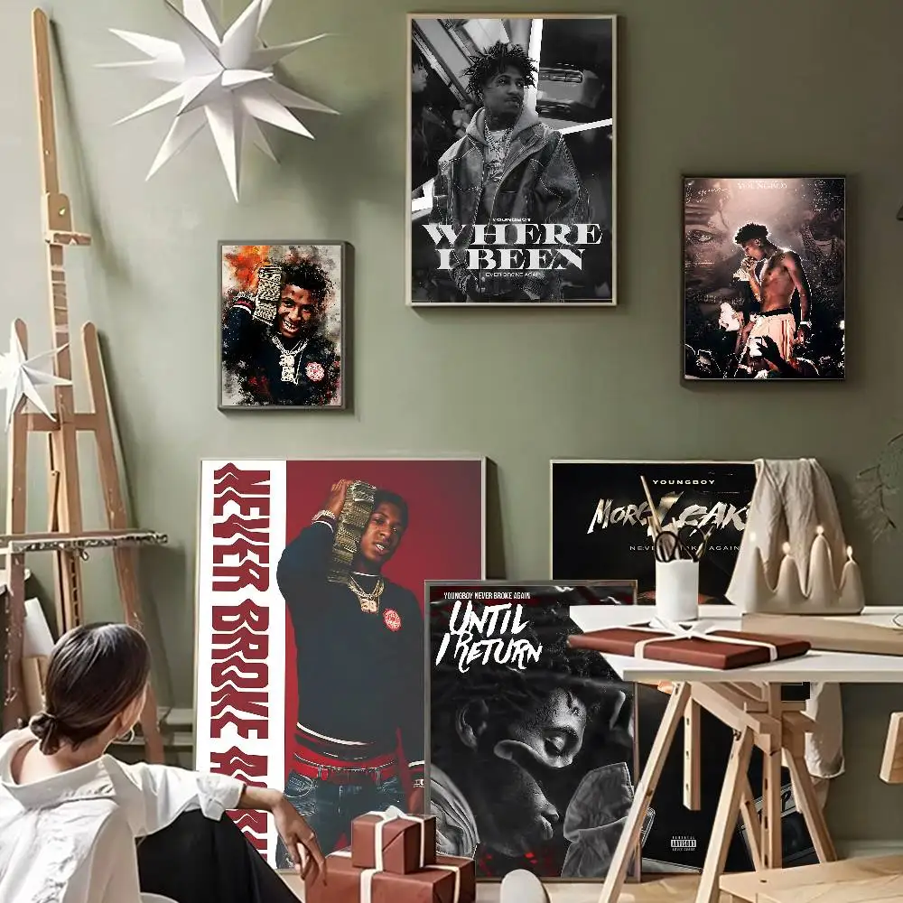 Rapper Youngboy Never Broke Again Classic Vintage Posters HD Quality Wall Art Retro Posters for Home Room Wall Decor