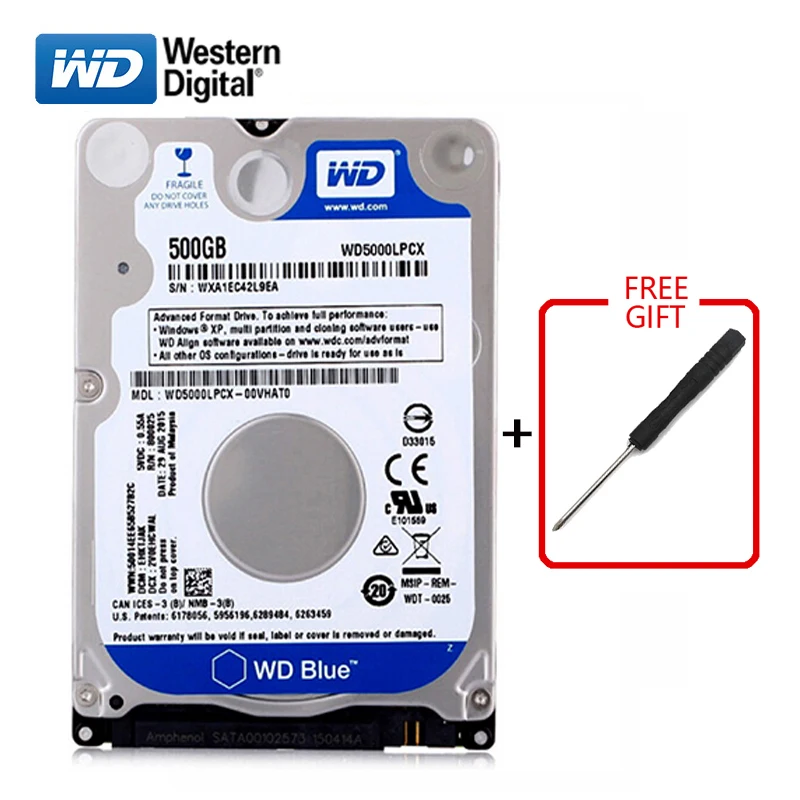 LS Western Digital disco rígido para laptop, original, built-in HDD, SATA, 8-16M, 5400-7200RPM, 2.5 \