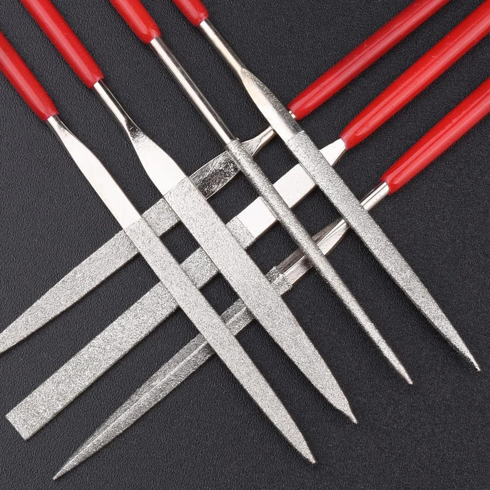 10-teiliges Diamant-Nadelfeilen-Set für Schmuck, Metall, Holz, Keramik, Glas, Stein, Handwerk, Schärfen, Arbeiten, Handschnitzwerkzeug – Detail 8