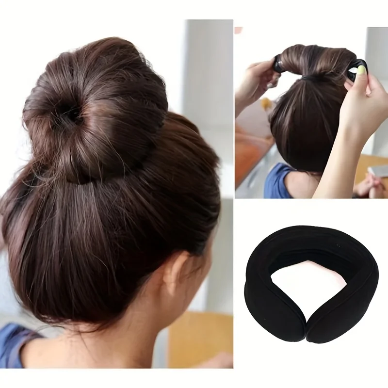 Hair Product For Women Bun Aid Hair Design Styling Tools Sponge Updo black Simple Fast Hair Device