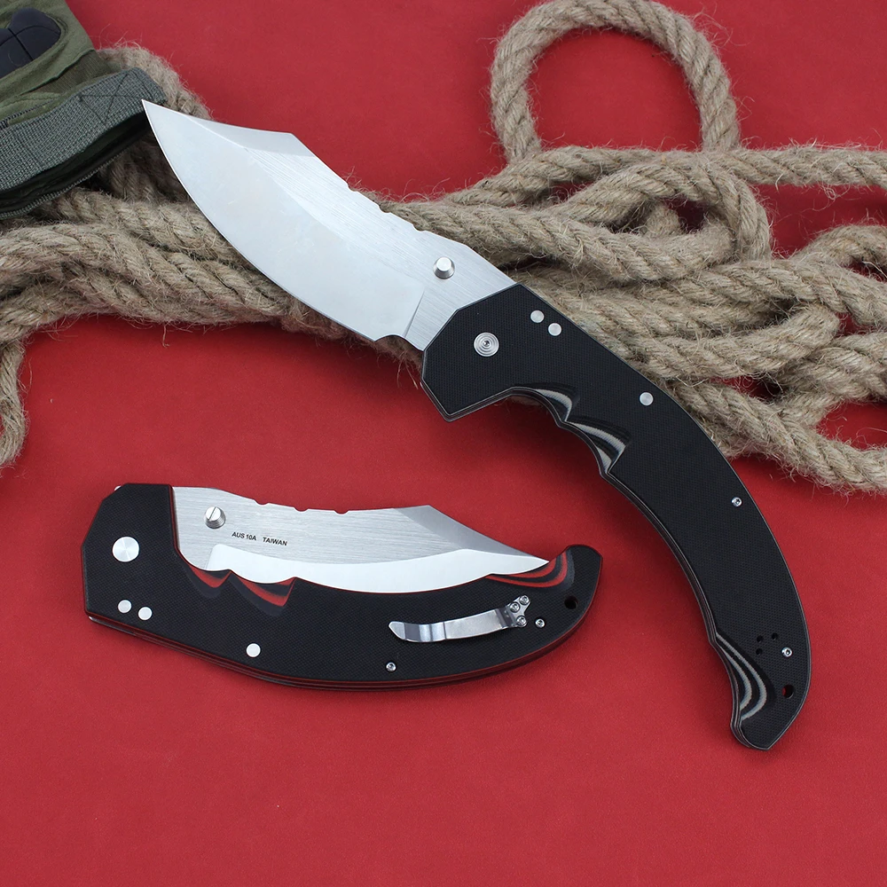 Imagem -04 - Mayem-faca Dobrável de Aço Grande Faca Multiuso Tática Tanto Pocket Knife Sobrevivência ao ar Livre Caça Edc Aus10a G10 Novo