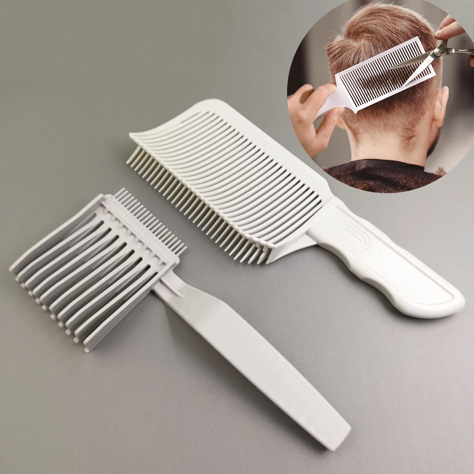 Barber Fading Comb Clipper Blending Flat Top Hair Cutting Fade Styling Comb For Men Heat Resistant Fade Brush Salon