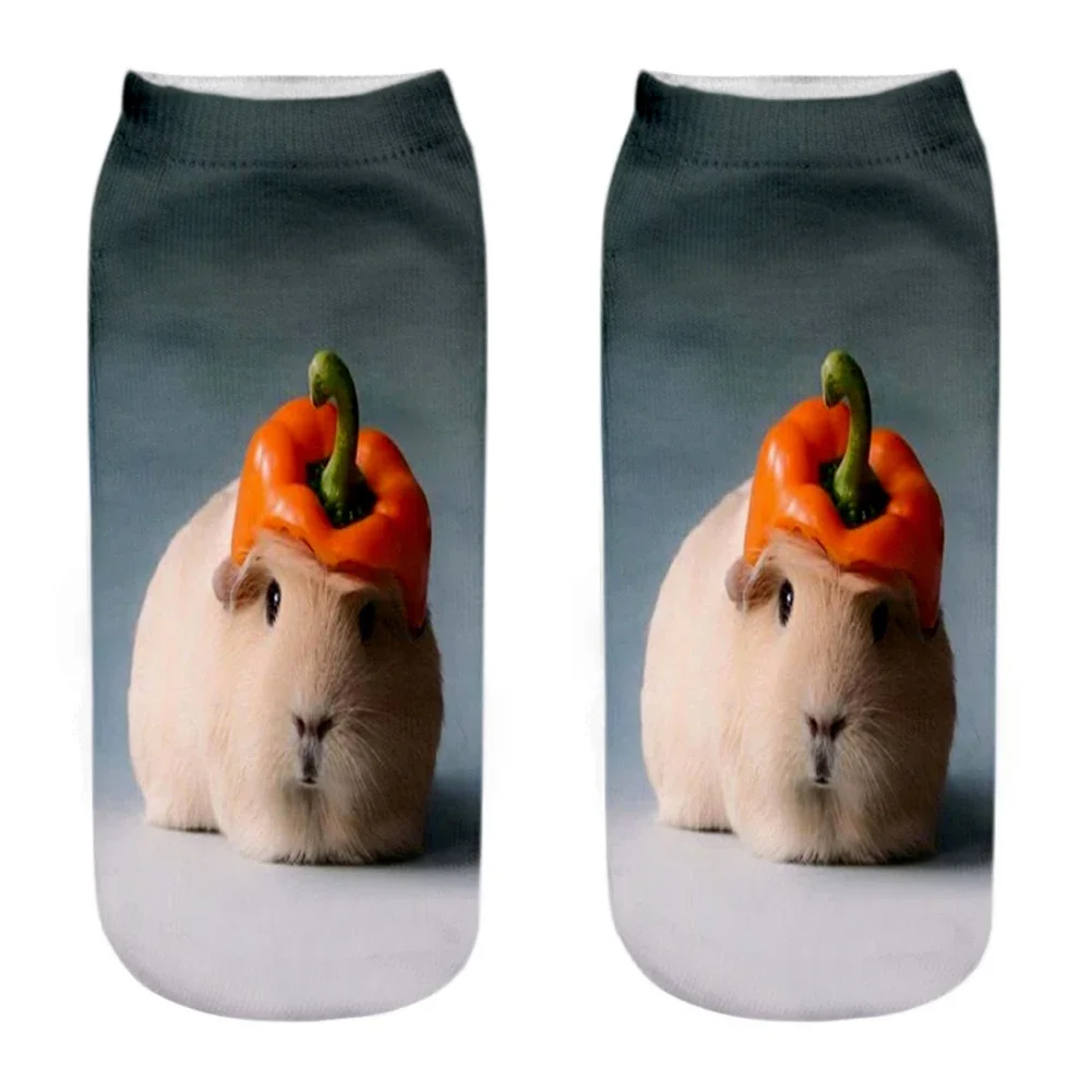 

Unisex 3D Cartoon Socks With Funny Hamster Pattern, Short Ankle Sox For Happy Daily Life Novelty Gift Drosphip EU 34-40