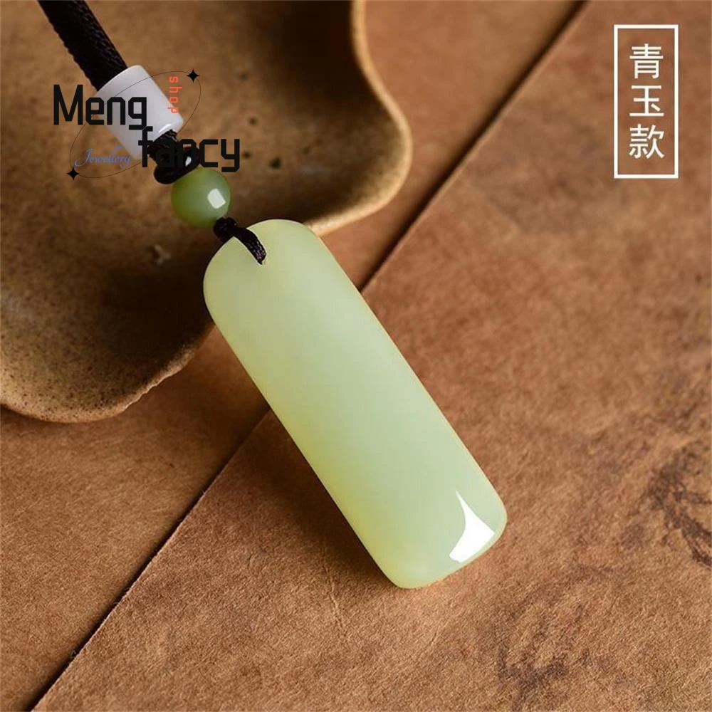 

Natural Sheep Fat Hetian Jade Pendant Day Peace Sign Green Yellow Mouth Material High-grade Charm Exquisite Fashion Fine Jewelry