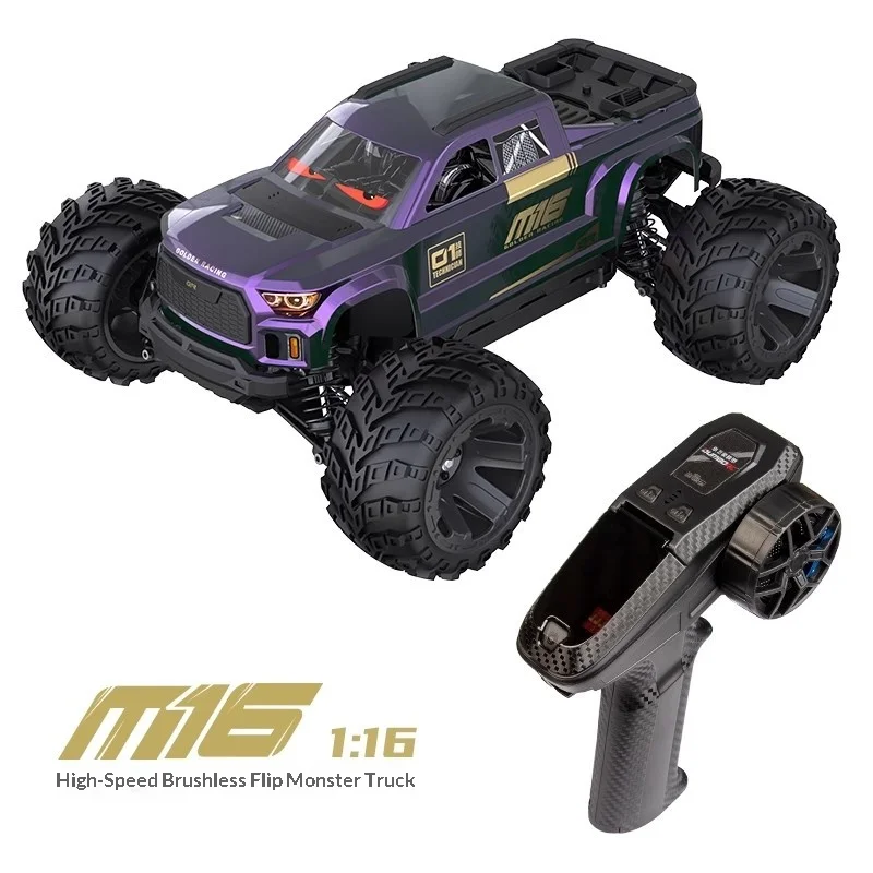Hot New M16 Big Foot RC Car: Brushless Electric Four-Wheel Drive Off-Road Vehicle Remote Control Toy with Flip Function RC Car