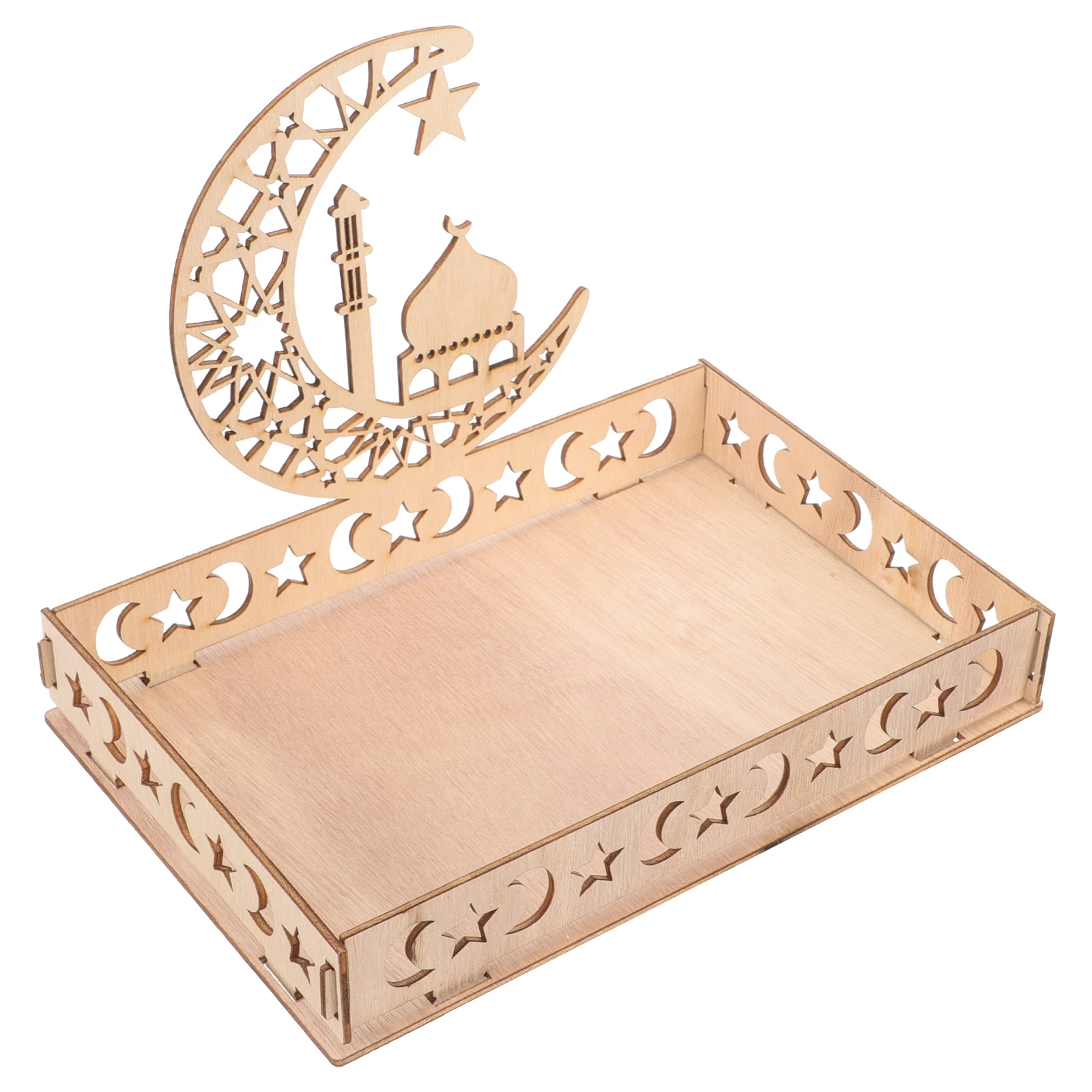 

Wooden Dessert Tray Ramadan Decorations For Home Beige Food Grade Safe Premium Material Cupcake Containers Eid Decorations Party