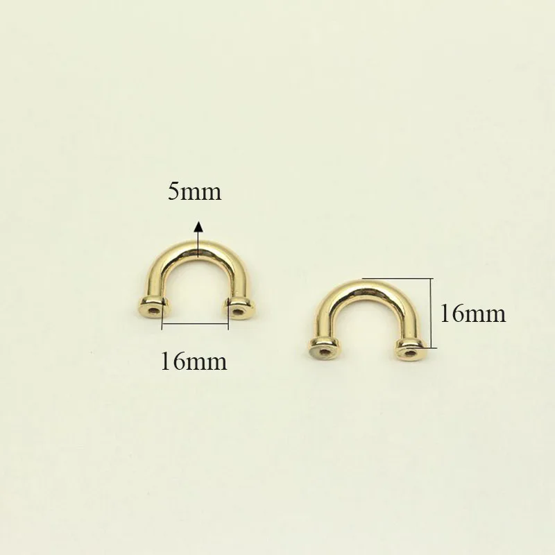 5Pcs 16x16mm Metal Bag Arch Bridge U Ring Connector Buckles for Handbag Wallet Clips Clasp DIY Decoration Hardware Accessories