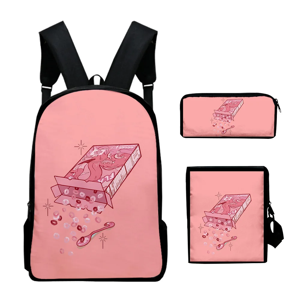 

Cartoon Popular flim flam flamingo 3D Print 3pcs/Set School Bags Laptop Daypack Backpack Inclined shoulder bag Pencil Case
