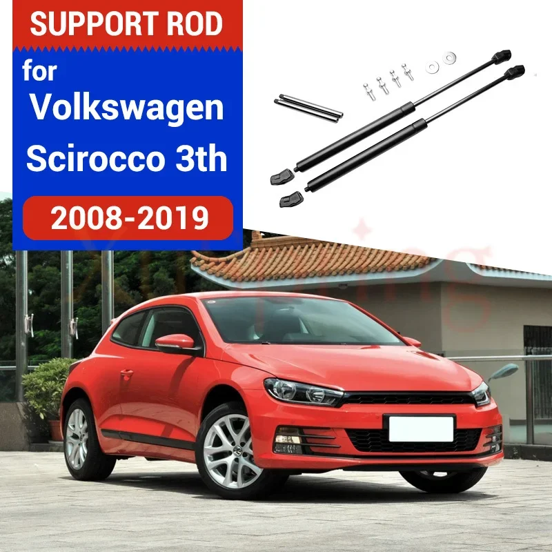 For VW SCIROCCO 2008 2009 2010 2011 2012 2013 2014-2017 R GTS GT24 Refit Front Gas Spring Shock Strut Bars Support Hydraulic Rod