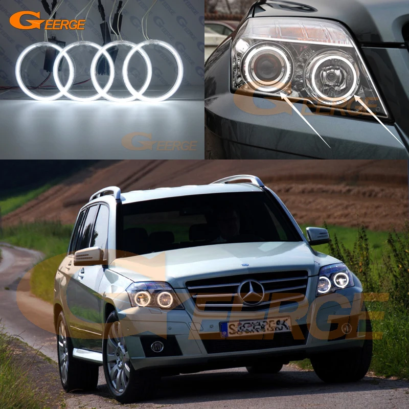 Dla MERCEDES BENZ GLK X204 280 300 320 350 2008 2009 2010 2011 2012 Doskonały ultra jasny zestaw pierścieni CCFL Angel Eyes Halo