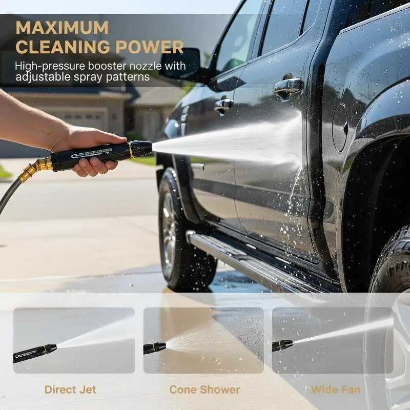 High Pressure Water Spray With Adjustable Nozzle Flexible Hose For Car Washing Garden Watering Outdoor Cleaning