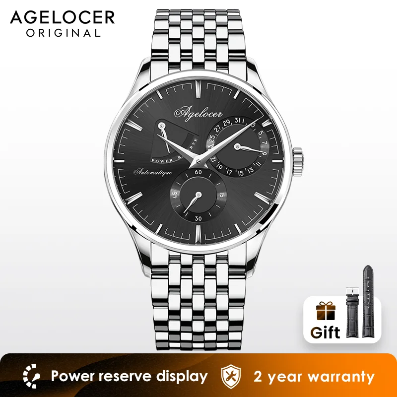 AGELOCER Brand Creative Mechanical Watch Men Automatic Casual Watch European Design Power Reserve 42 Hours Relogio Male Relojes