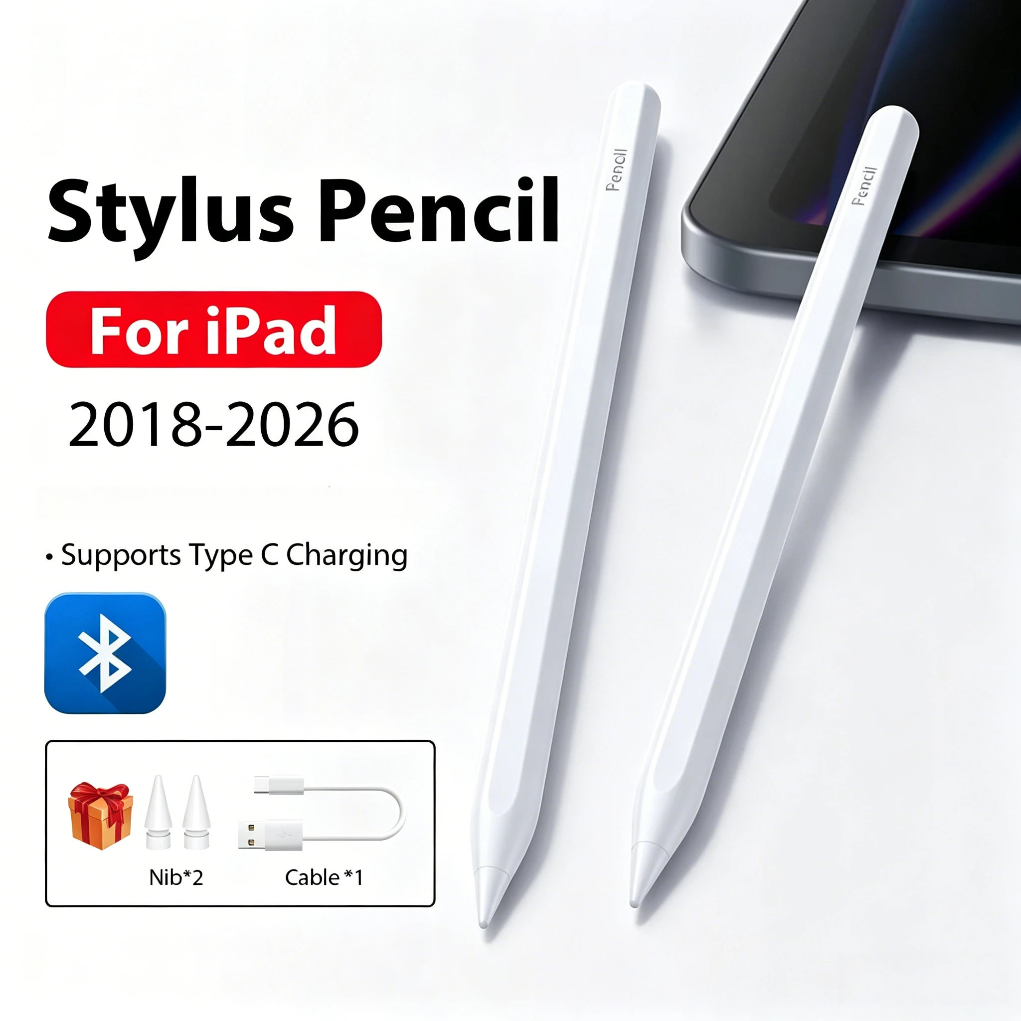 

Pencil for Apple IPad 11th A16 10 9 10th 9th Air 11 M4 M3 Mini 7 6 Bluetooth Touch Pen Palm Rejection Stylus Tilt Sensitivity