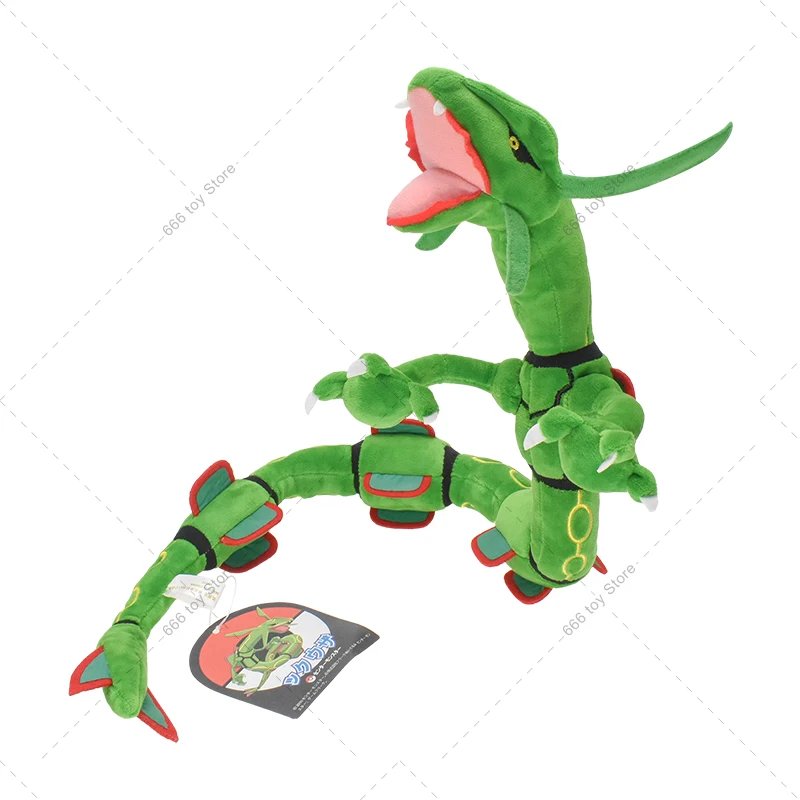 75CM Pokemon Plush Rayquaza Shiny Rayquaza Green Black Peluche Stuffed Doll Toys Gifts for Kids Birthday Christmas