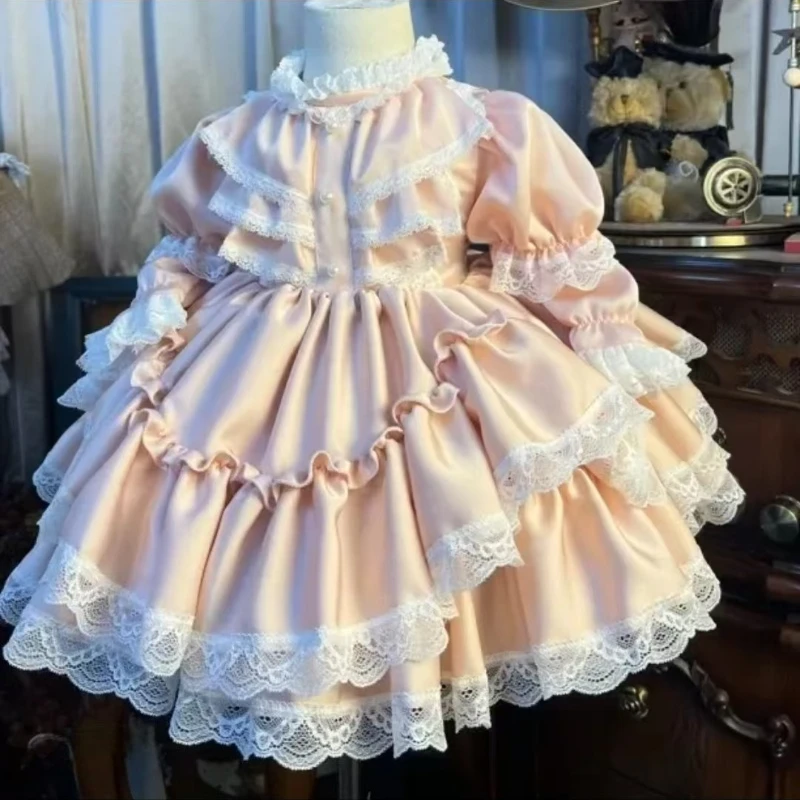 

Ins Handmade Dress Wedding Costume for Girls Dresses for Lolita for Girls Bridesmaid Dress for Girls Kids Boutique Clothes