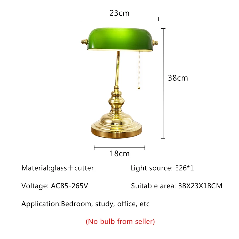 Lampada da tavolo Vintage Bank lampada da tavolo per ufficio in vetro europeo Hotel soggiorno camera da letto testata protezione per gli occhi