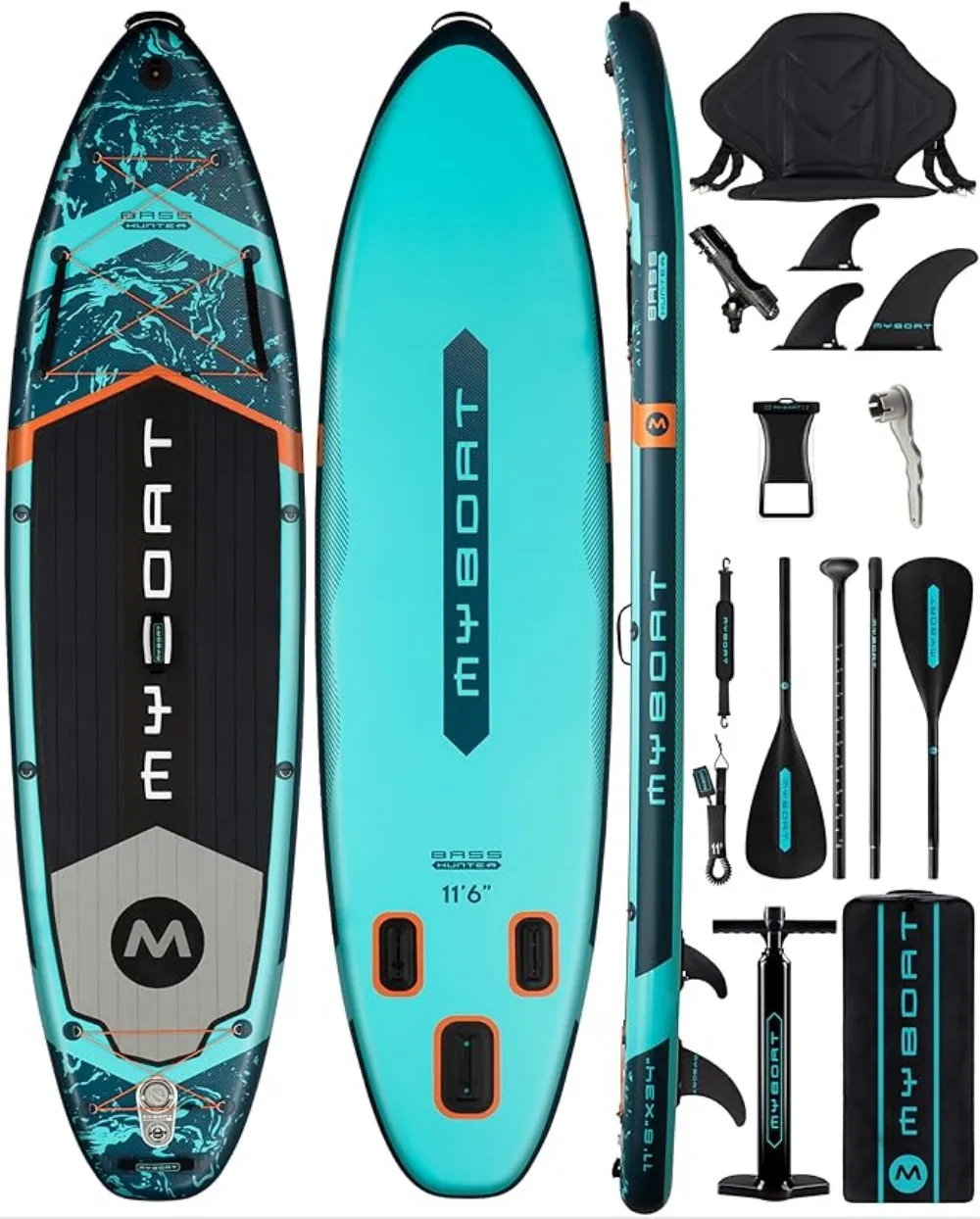 Tabla de Paddle Inflable Extra Ancha MYBOAT de 11'6\"×34\"×6\", Tabla de Paddle Surf para Pesca, Tabla SUP con Todos los Accesorios