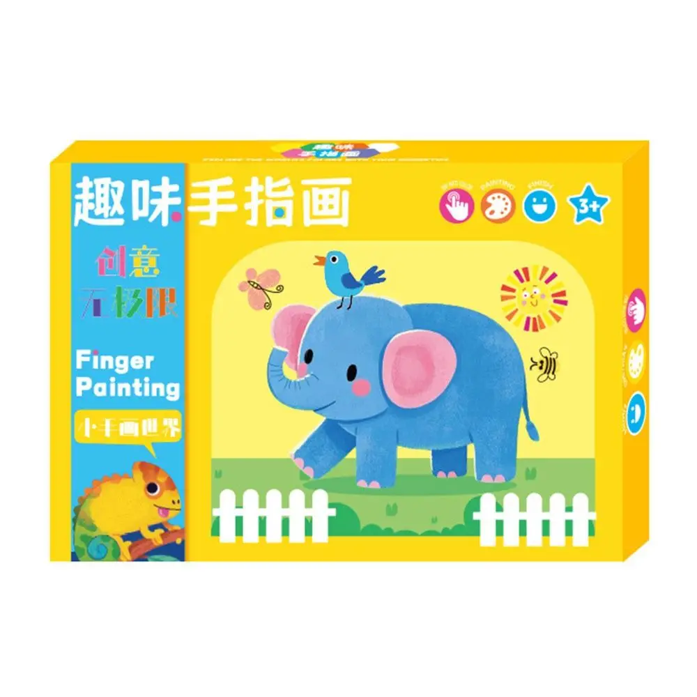 Set di colori per dita 12/24 colori Pittura fai da te Apprendimento Montessori Pittura con le dita Album Libri da colorare Modello di cartone animato