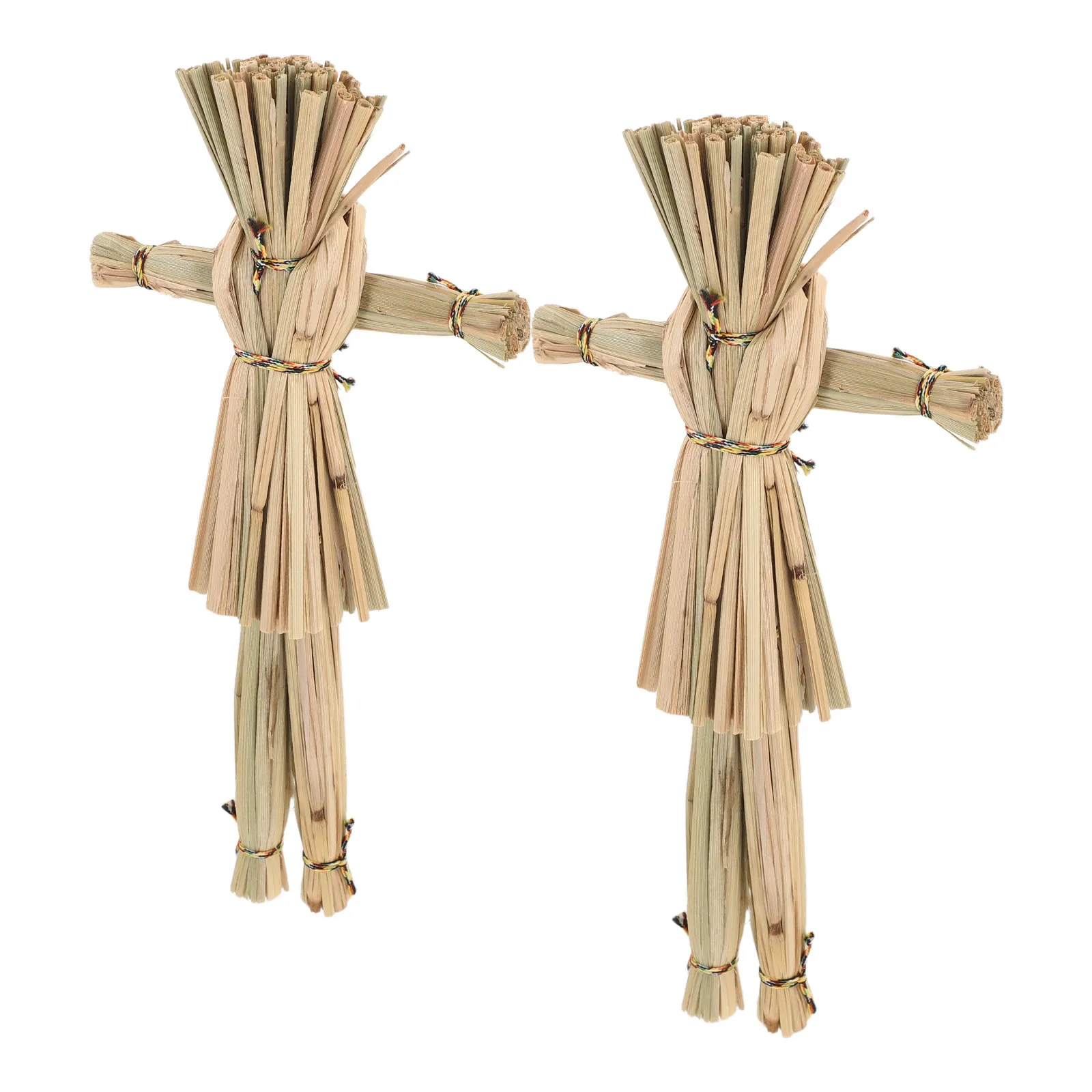 2Pcs Scarecrow Decorations Eco-Friendly Straw Handwoven 20Cm Fall Harvest Porch Garden Outdoor Seasonal Thanksgiving Decor