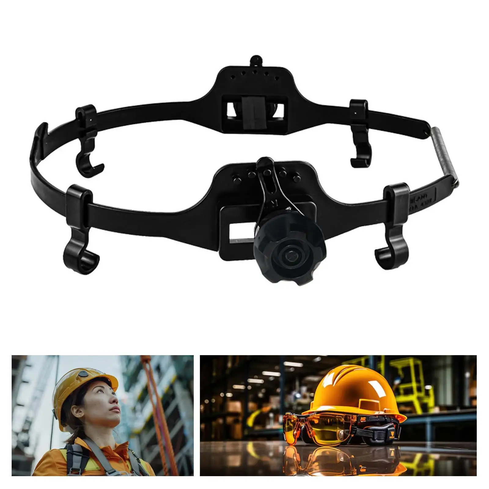 Adattatore per montaggio su cappuccio Sistema di montaggio per casco Speedyloop con 4 ganci per cappucci per saldatura Adattatore per cappello multifunzionale Adattatore per casco
