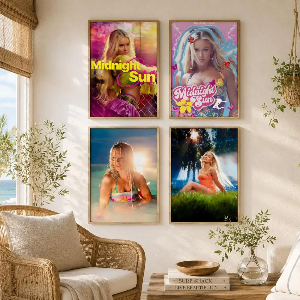 Singer Z-zara Larsson Painting Calligraphy High-Quality Canvas Wall Mural Crease-Free For Living Room Bedroom Interiors