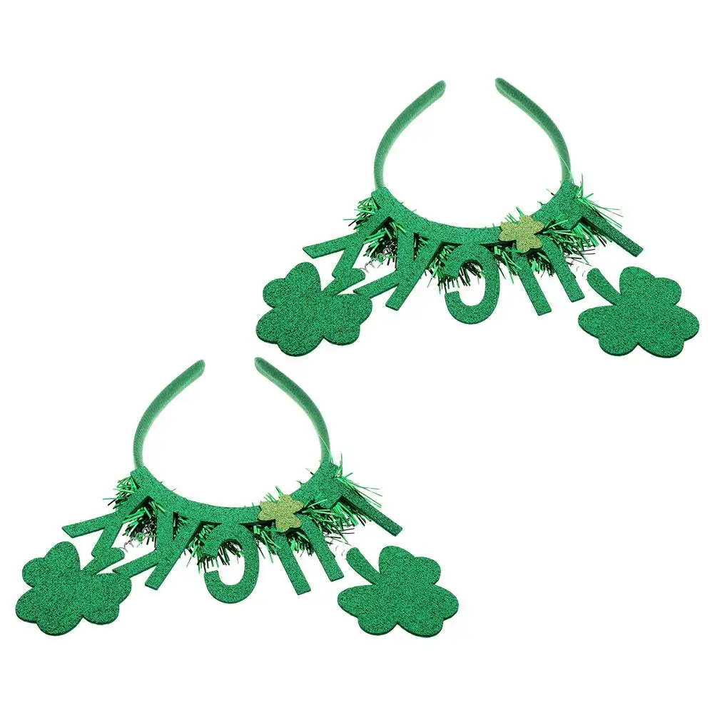 

2 Pcs Saint Patrick's Day Headband Hair Accessories Lightweight Comfortable Party Supplies shamrock headband