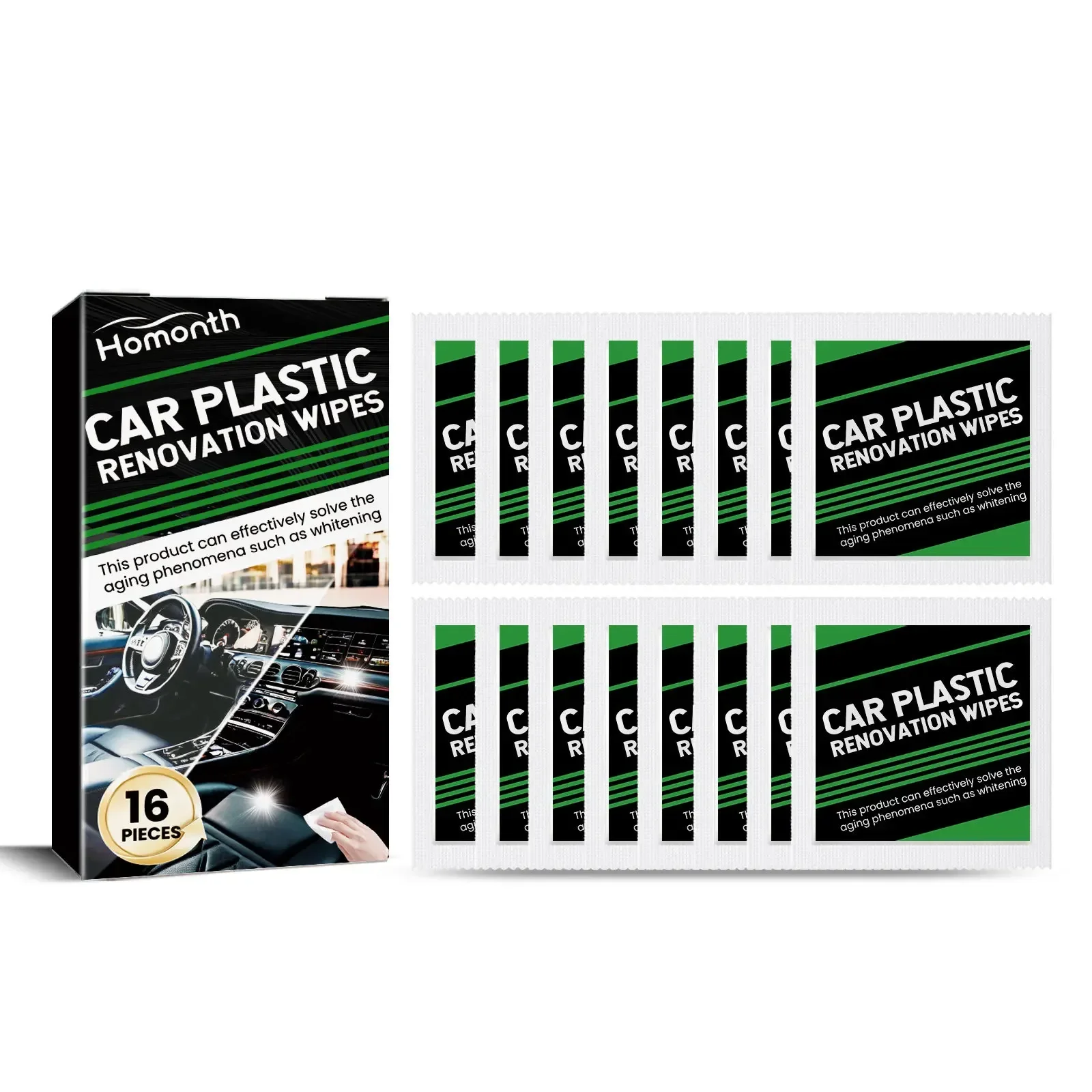 Seat Polishing Interior Wipes Dirt and Dust Removal Windshield Grease Cleaning Plastic Refurbishment Car Wipes