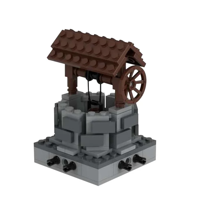 Bloques de construcción modulares para niños, juguete educativo DIY, paisaje de calle de Era Retro, pozo de agua de pueblo de MOC-33504, regalos para niños