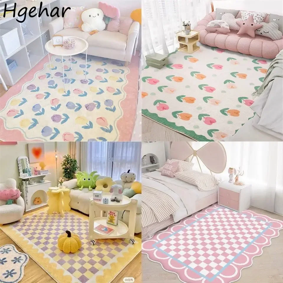 

Бытовой ковер, утепленный напольный коврик для спальни, гостиной, пушистые подушечки для ног, нескользящие мягкие коврики из искусственного кашемира, украшение дома