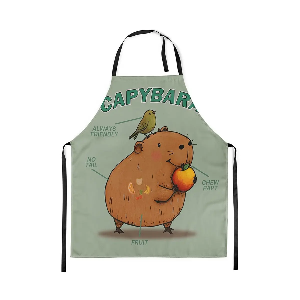 

Capybara Apron Jungle Wildlife Apron Tropical Fresh Fruit Kitchen Apron