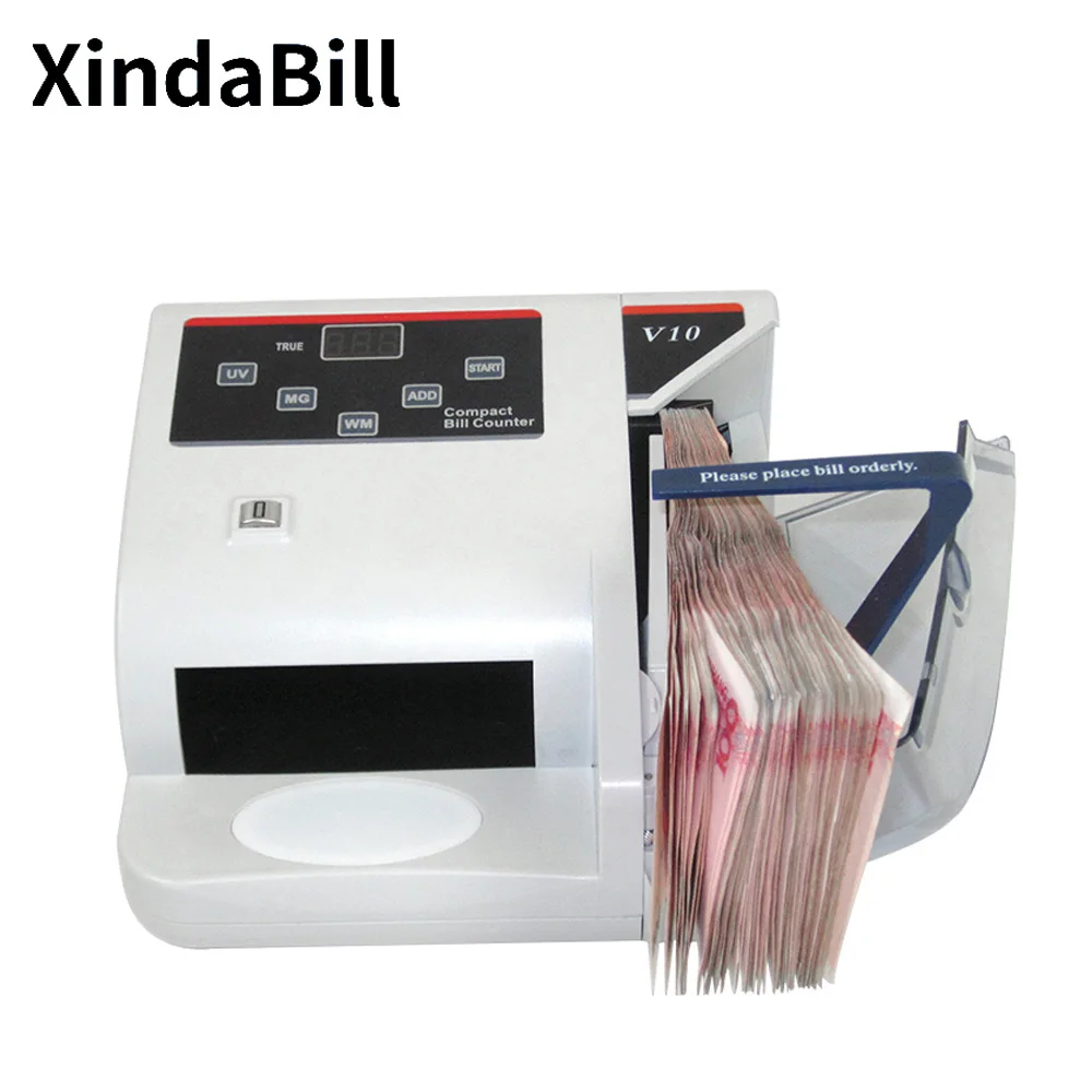 Xindabill Portable Money Counter Machine UV/MG/WM Handy Banknotes Currency Detection Home Supermarket V10 Bill Counting Detector