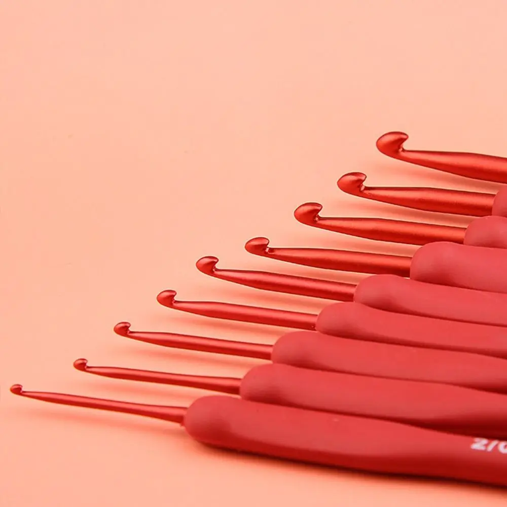 Handicraft Red Crochet Hooks Aluminum Soft Crochet Needles Knitting Needles Knitting
