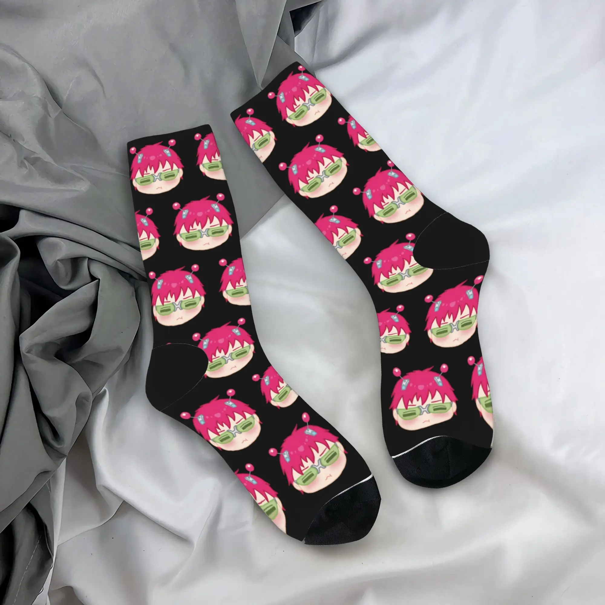 Happy Funny Men's Socks Crazy Kusuo Saiki K Chibi Style Sock Polyester  High Quality Women Socks Spring Summer Autumn Winter