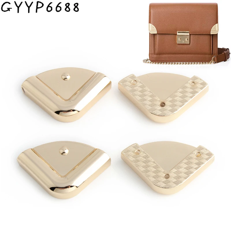 4/20/100PCS 36x36mm Light Gold Metal Handbag Corner Protector For Making Bags Purse Strap Cover Clasp Safety Guard Accessories