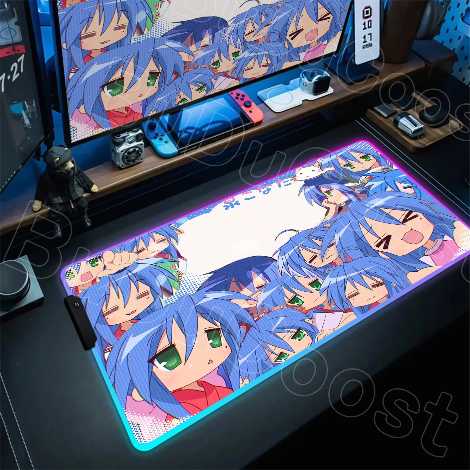 

Konata Izumi Anime Kawaii Mousepad Cute Keyboard Office Large Desktop RGB Mouse Pad Gamer Non-Slip HD Print Rubber LED Table Mat