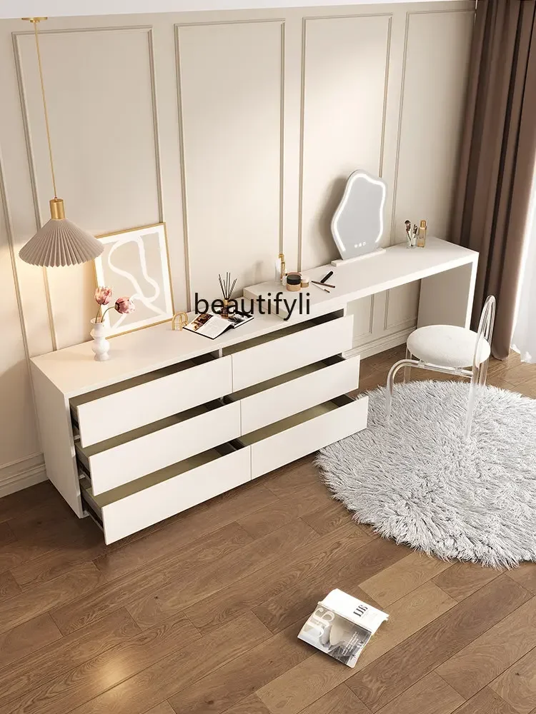 

LHY26 ss новый туалетный столик для спальни, современный минималистичный комод, встроенный выдвижной туалетный столик из массива дерева