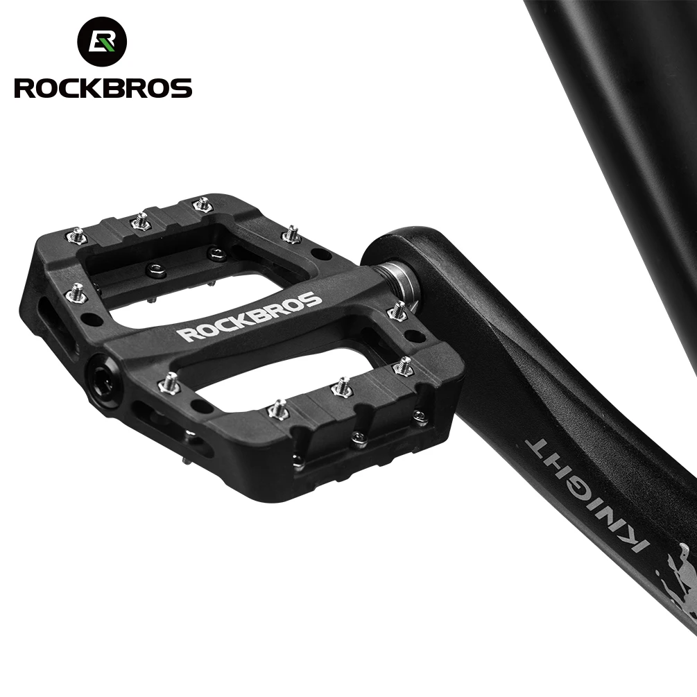 ROCKBROS Bicycle Pedal Road BMX Mountain Bike Flat Pedals Nylon Multi-Colors MTB Cycling Sports Ultralight Accessories 355g
